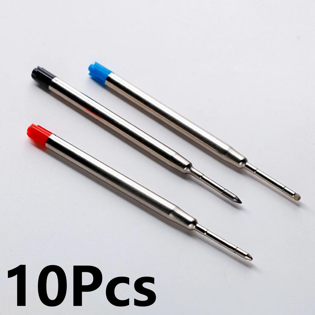 10Pcs L:3.9 In Ballpoint Pen Refills for Parker Pens Medium Point Blue Red Black Ink Rods for Writing Office Stationery