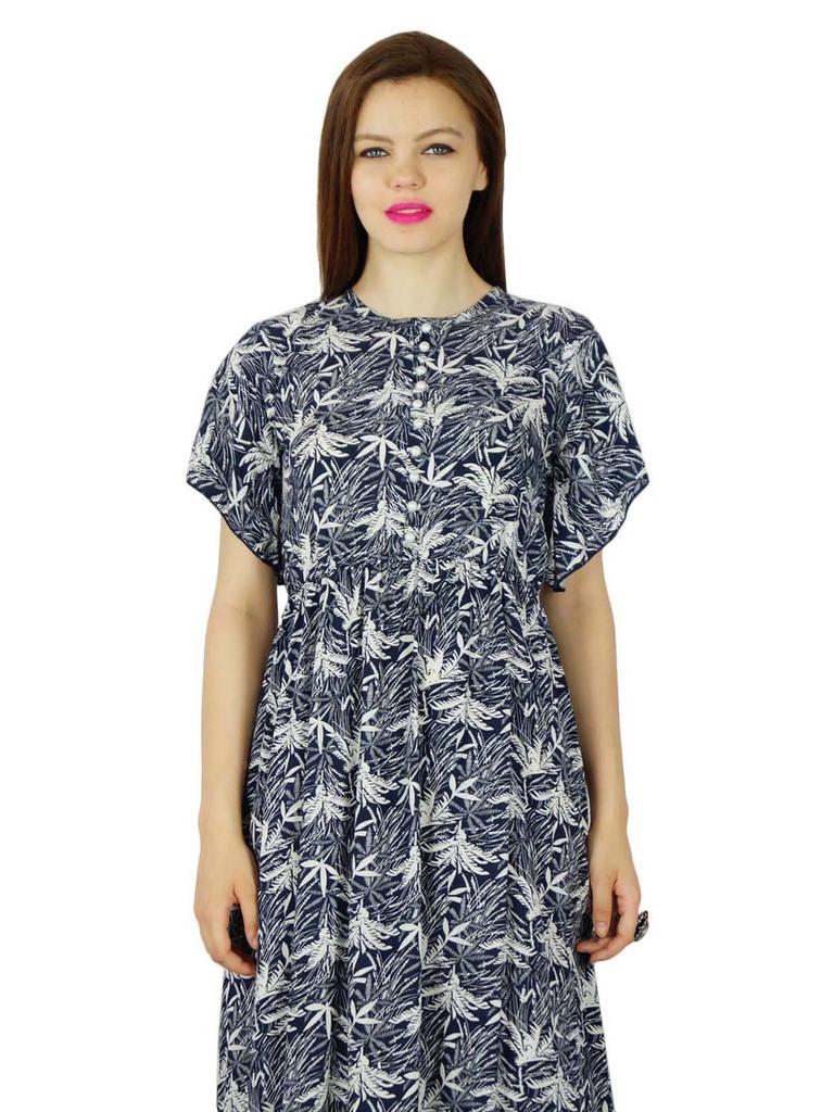 Bimba Women Long Maxi Dress Frilled Sleeve Rayon Gown Summer Clothing