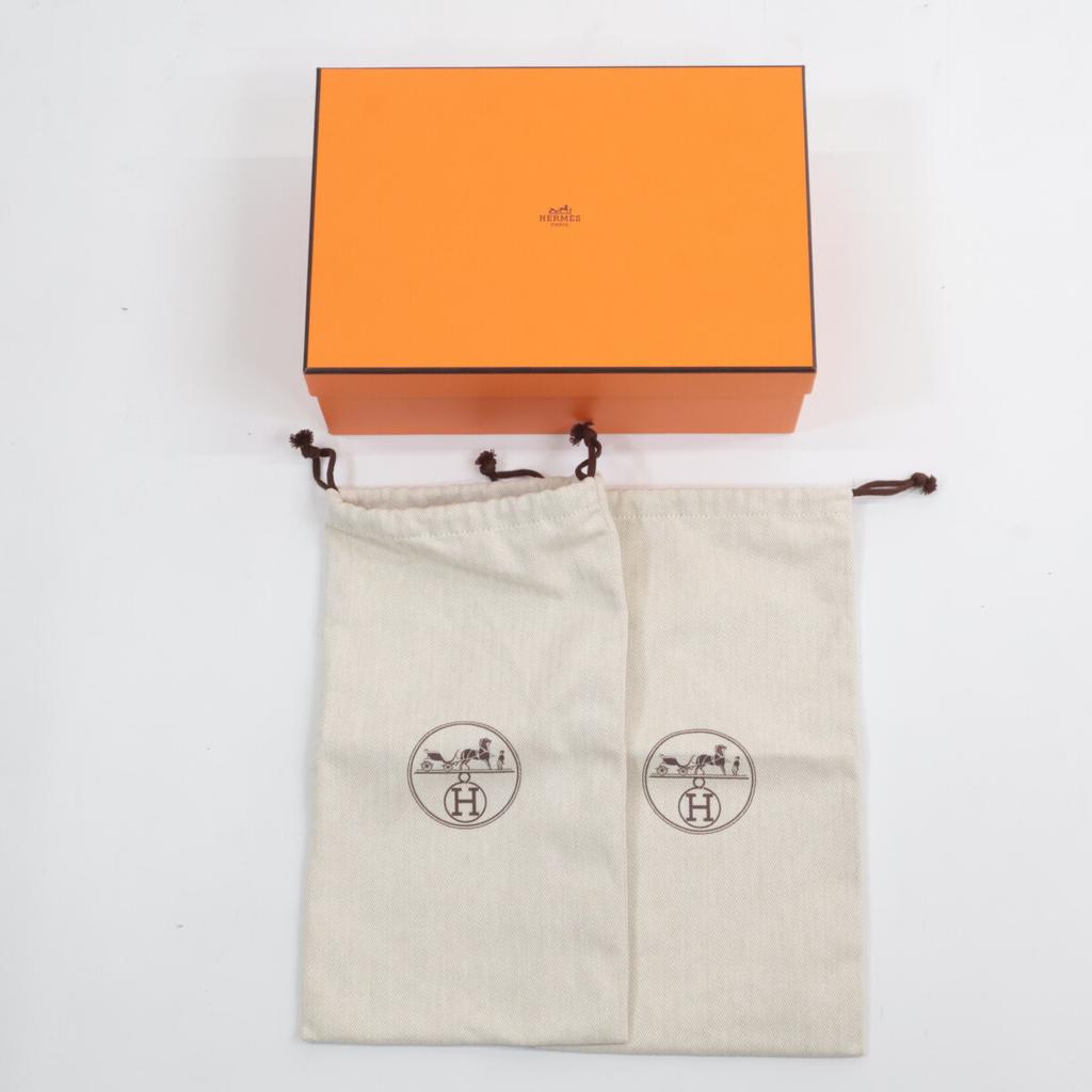 HERMES H182138Z Santorini H motif ankle strap flat sandals / shoes 35 whiteUsed