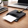 Qoltec Lettore Intelligente di Chip Card ID SCR-0634 | USB 2.0 + Adattatore USB-C