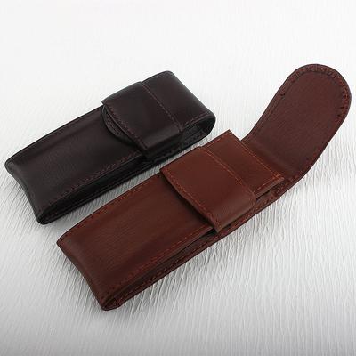 1PC PU Leather 2 Holes Pencil Case Book Notebook Pen Clip Portable Lightweight Pen Holder Office School Accessories