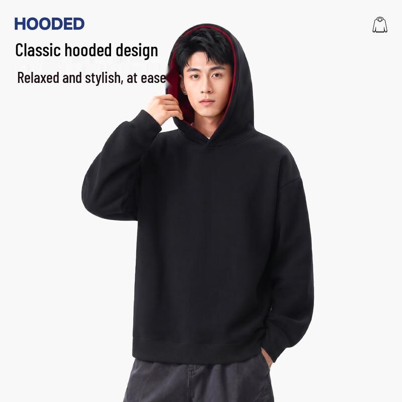 GENIOLAMODE Men's Oversized Color-Block Hooded Pullover Sweatshirt