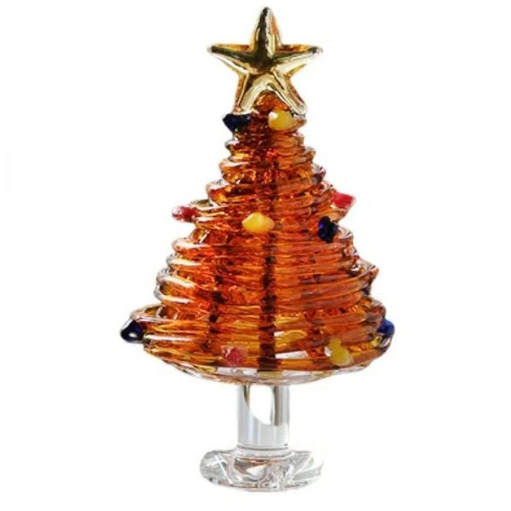 

Домашний декор Хрустальная рождественская елка Матовое стекло Украшения для стола Фигурки на рождественскую елку Поделки Стеклянная статуэтка красный