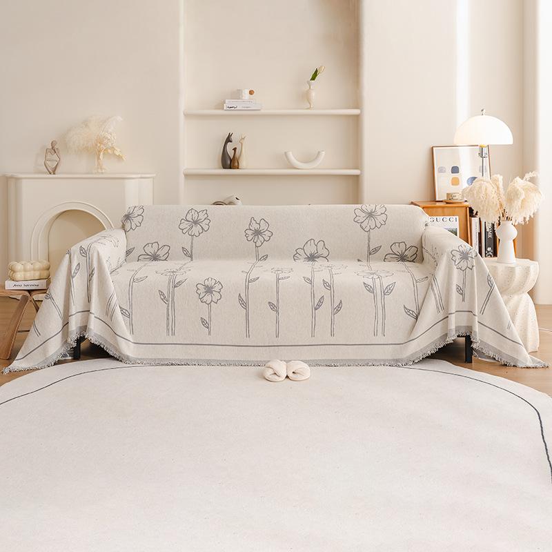 

Four Seasons Universal Sofa Cushion Chenille Soft Cover Full Protection Anti Scratch Durable Comfort 180*130cm серый