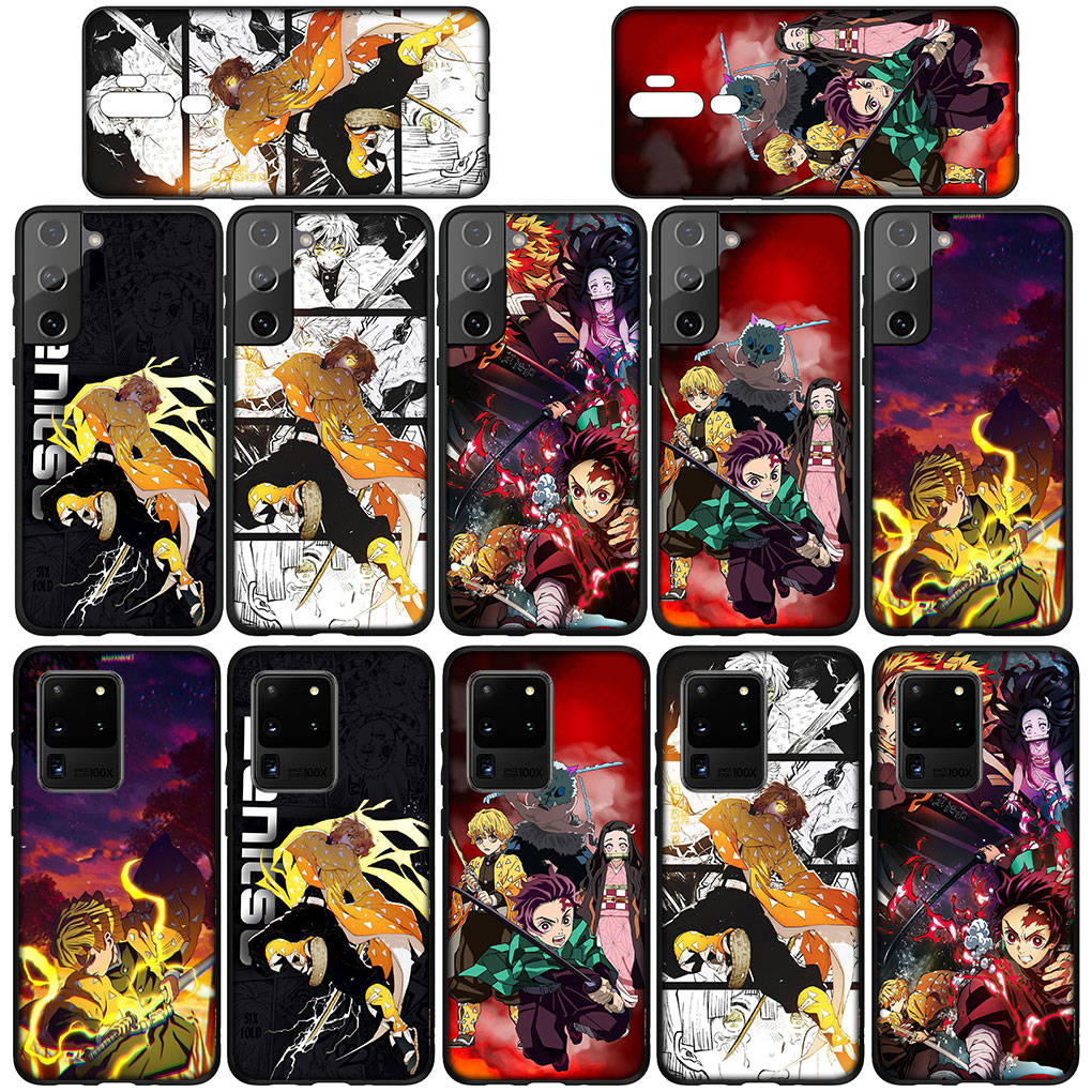 Phone Case for Samsung Galaxy S25 S24 S23 iPhone 16 15 Xiaomi Redmi Note 14 13 12 16E 11 Pro Max OPPO Moto Huawei Demon Slayer Agatsuma Zenitsu Cover