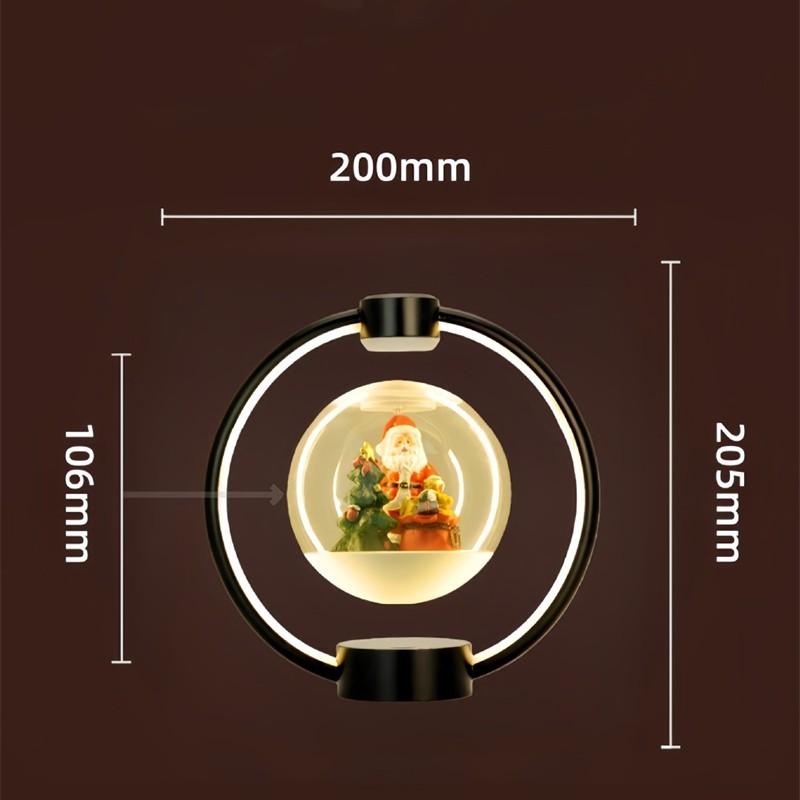 Lâmpada de Mesa Papai Noel com Levitação Magnética Flutuante LED Giratório 360° Decoração de Levitação Magnética Presente de Natal Único