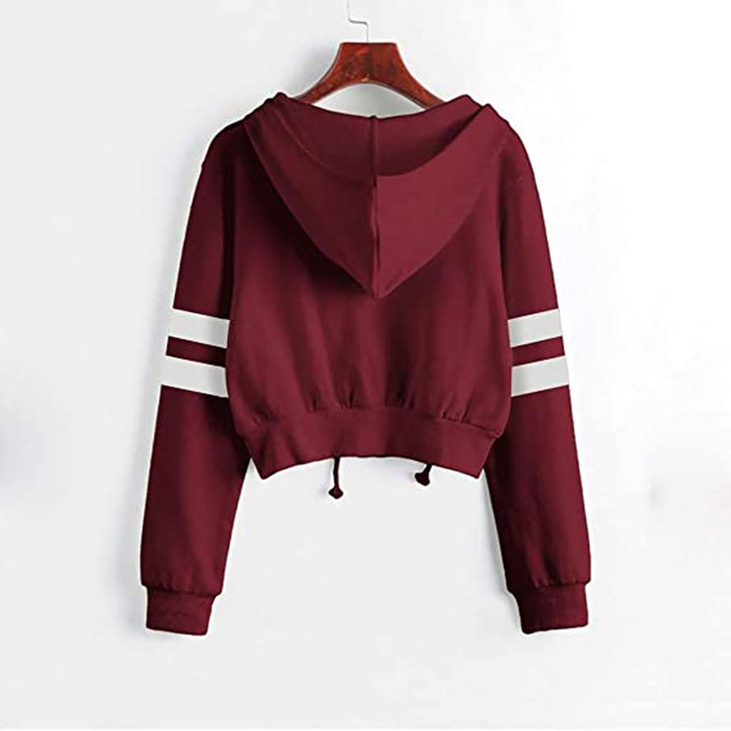 Womens Casual Long Sleeve Hoodie Sweatshirt Hooded Pullover Tops Blouse