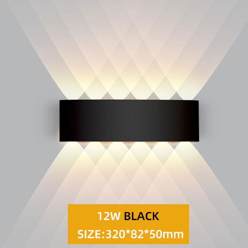 Aluminum LED Wall Lamp Waterproof IP65 Outdoor Garden Lights 2-12W Interior Wall Light for Room Decor Pathway Street Lighting