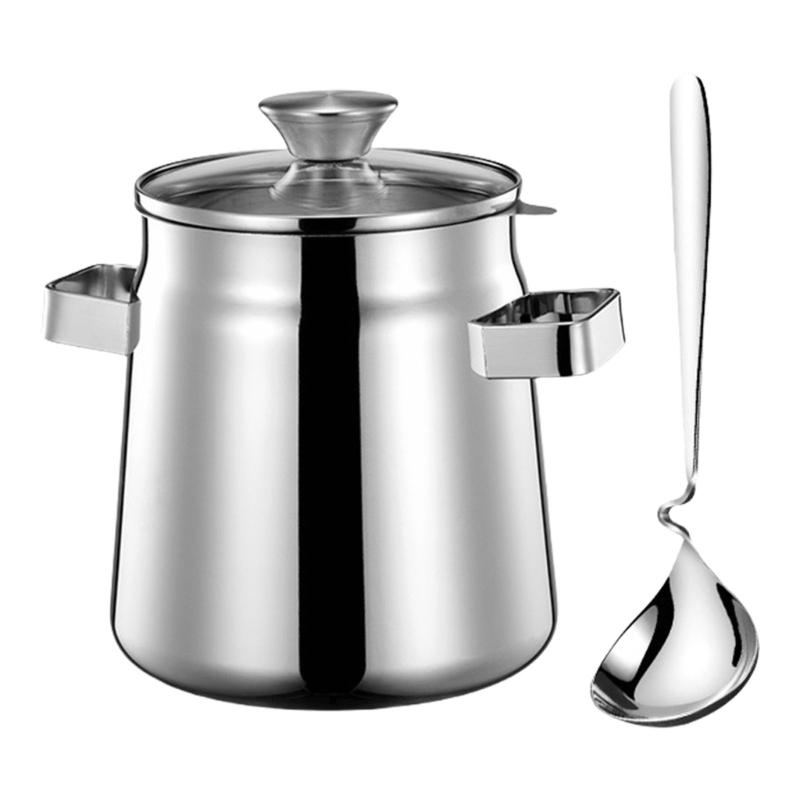 Effective Stainless Steel Oil Saver With Removable Strainer Suitable For Storing And Filtering Bacon Grease