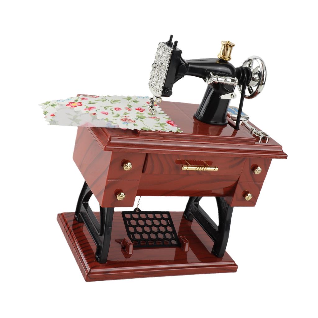 Mini Sewing Machine Music Box Wind Up Vintage Musical Toy for Tabletop Decoration Holiday Gift 1010 Mini Sewing Machine