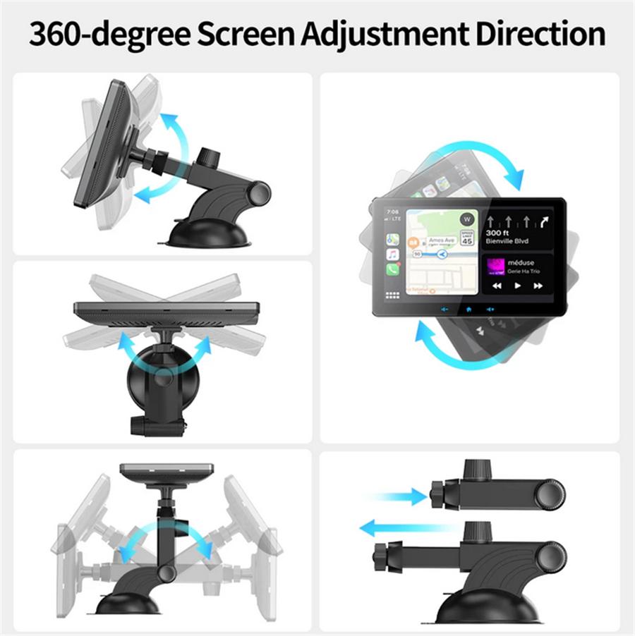 Universal 7''Screen For Wireless Carplay Android Auto Car Radio Player Stereo