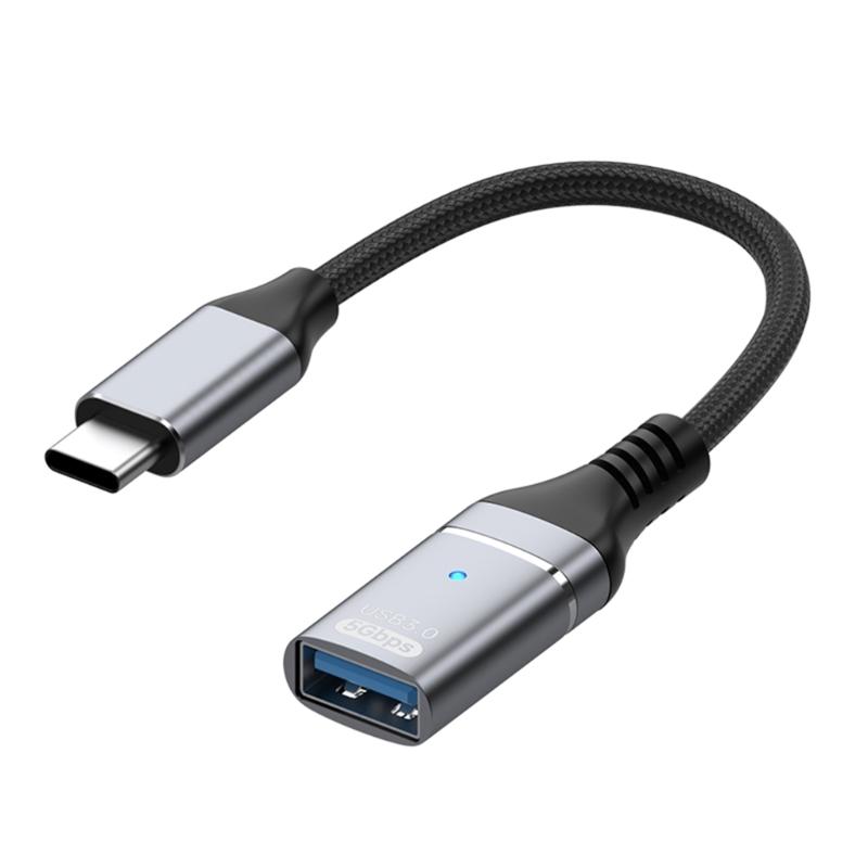 Fast Speed USB Type C OTG Adapter With Nylon Braided Cord Supports 10Gbps Transmission 5V3A Fast Charging