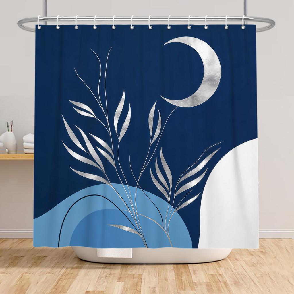 Nordic Style Tropical Leaves Shower Curtain Green Plant Art Waterproof Bath Curtains Polyester Fabric Decor Curtain with Hooks