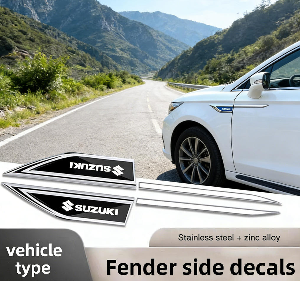 2 pièces Autocollant Garde-boue Métal Voiture Accessoires de Style Carrosserie Pour Suzuki Swift Jimny Ignis Alto SX4