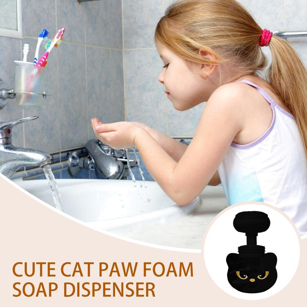 Cat Soap Dispenser Cat Paw Foam Soap Dispenser Refillable Pump Bottle For Kids Adults Liquid Washing Detergent Shower Kitchen