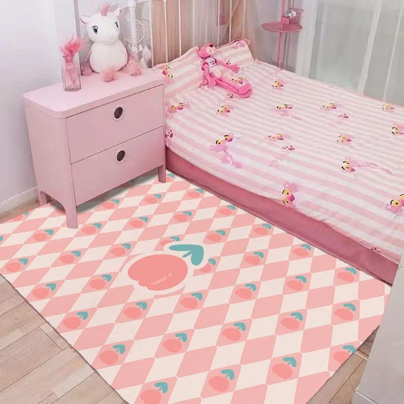 

Pink and White Tulip Pattern Kids Room Rug Gentle and Sweet Decorative Carpet for Lovely Girls Bedroom 40x60cm