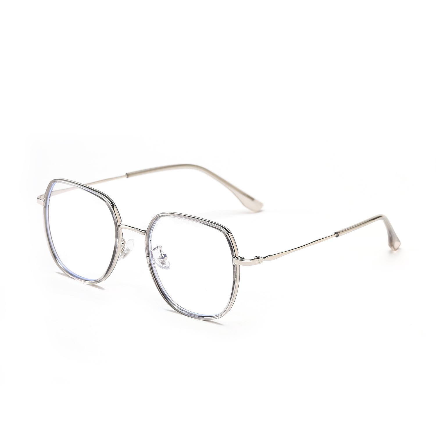 

Очки 82031 квадратные многоугольные простые тонкие ретро-плоские зеркальные сине серый