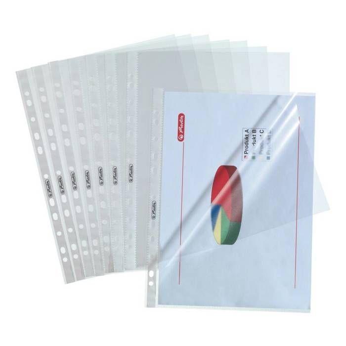 Perforierte Mappe - Herlitz - 10840098 - A4 - Transparent - 100 Stück