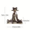 Vintage Brass Meditation Frog Statue Trinket Copper Animal Sculpture Incense Burner Home Desk Decoration Tea Pet Creative Gifts