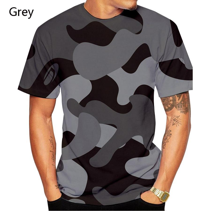 

Summer New Men Casual Fashion Camouflage Printing 3D T-Shirt Short Sleeve Tops 5XL