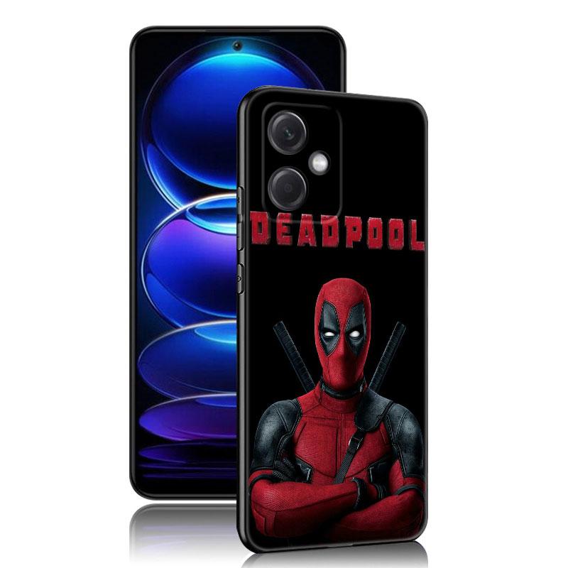 

Крутой черный силиконовый чехол Deadpool для телефона Xiaomi Redmi Note 10 11 11S 12 13 4G 8 9 11T Pro 5G Plus 8T 9S 10S 12S Redmi Note 10 5G