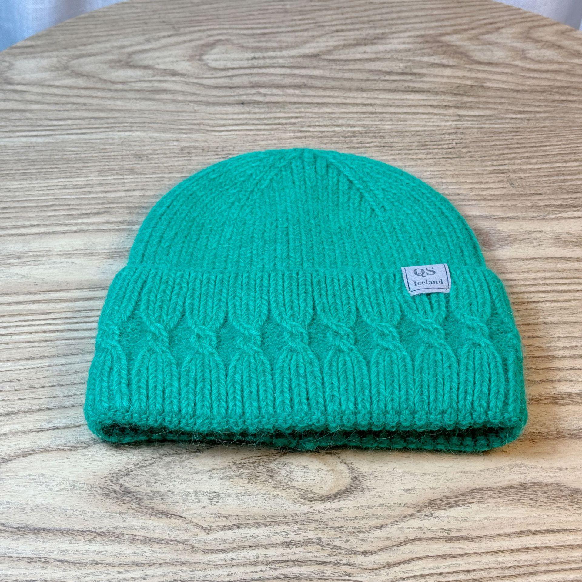 

Hat Women s Thick Knitted Woolen Hat Autumn and Winter Versatile Big Head Circumference Fruit Green Loose Ins Trendy Face Small Pullover Hat one size