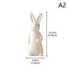 White Ceramic Bunnies Home Tabletop Bookshelf Easter Decorations Bunny Microlandscape Ornament For Garden Backyard Decor Crafts