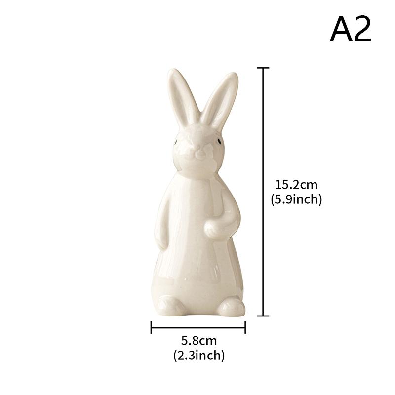 

Белые керамические кролики для домашнего стола, книжной полки, пасхальные украшения, кролик, украшение для микроландшафта, для сада, заднего двора, украшения, поделки A2