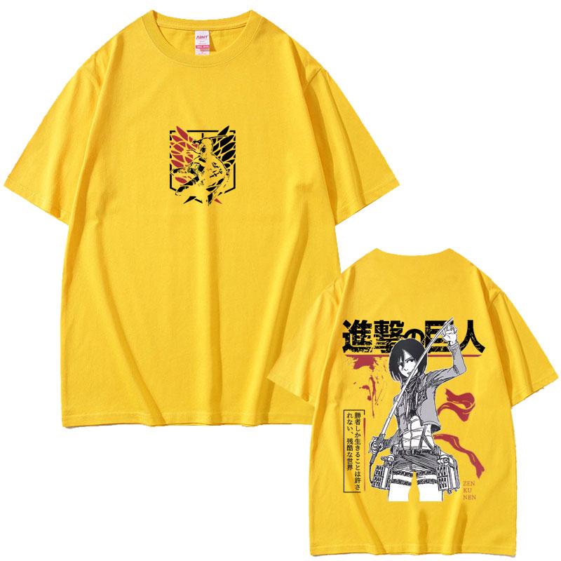 Anime Attack on Titan Mikasa AckerUnisex Merch Tshirt Unisex Women Unisexga Harajuku Oversized T Shirt Male Casual Retro Cotton Tshirts