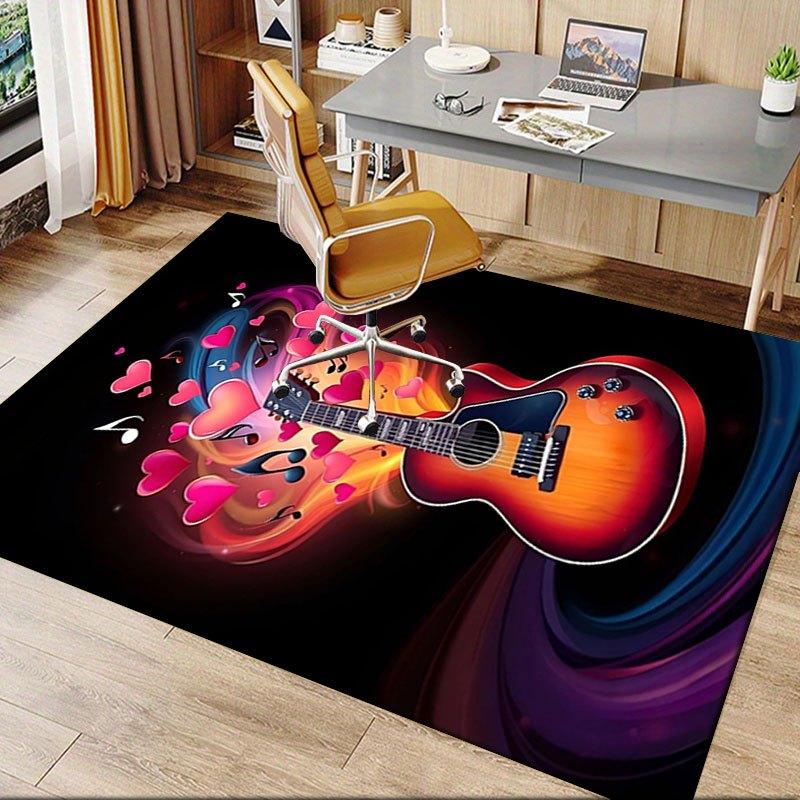 Love Music Guitar Art Print PosterOffice Mat Home Decor Office Desk Chair Carpet for Office Ph138