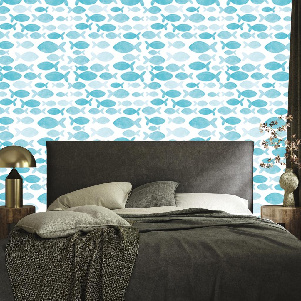 Watercolor Fish Wallpaper for Living Room and Bedroom 50x1000