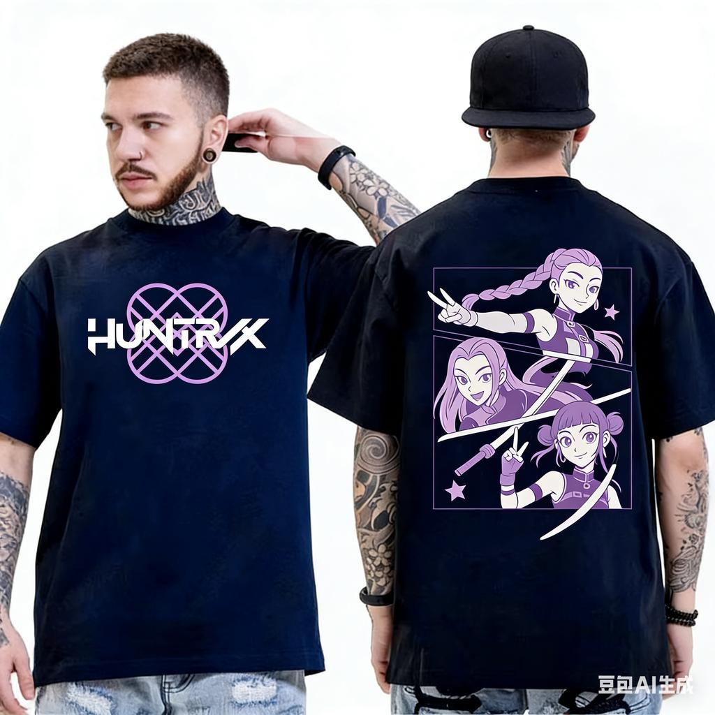 KPop Demon Hunters Rumi Huntrix Saja Boys Tshirt 2026 Summer Mens Womens Luxury Fashion Cotton Tshirt Street Y2K