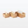MUJI Taschentuchbox aus Holz, Innenmaße Breite x Tiefe 11 x Höhe, für Soft Pack Taschentücher, 83410551, 20,5 x 8,5 cm