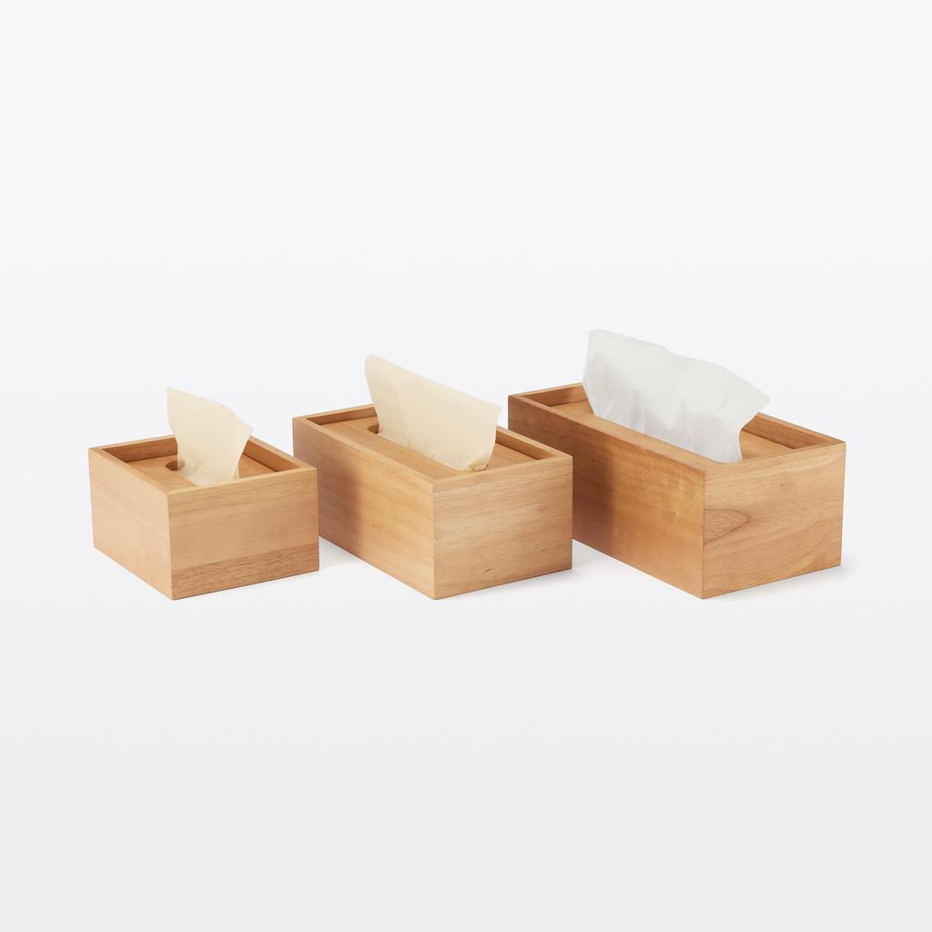 MUJI Taschentuchbox aus Holz, Innenmaße Breite x Tiefe 11 x Höhe, für Soft Pack Taschentücher, 83410551, 20,5 x 8,5 cm