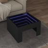 VidaXL Coffee Table with Infinity LED Black 50x50x30 Cm, Side Table, Living Room Table, Side Table, End Table, Table 847603