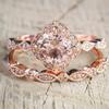 Sanjie 18K Rose Gold-Plated Square Ring Set with Zircon