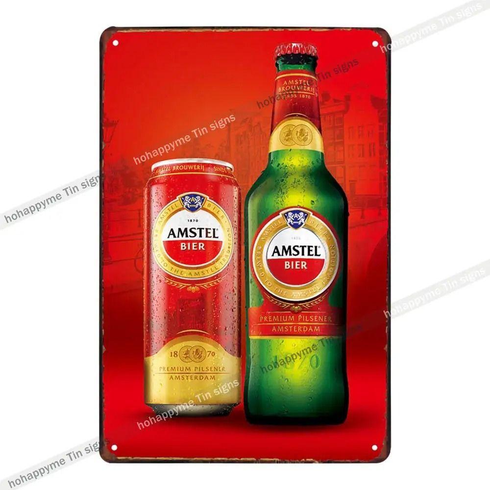 Vintage Beer Metal Tin Sign Rectangular Iron Wall Art Home Decor 20x30 Cm