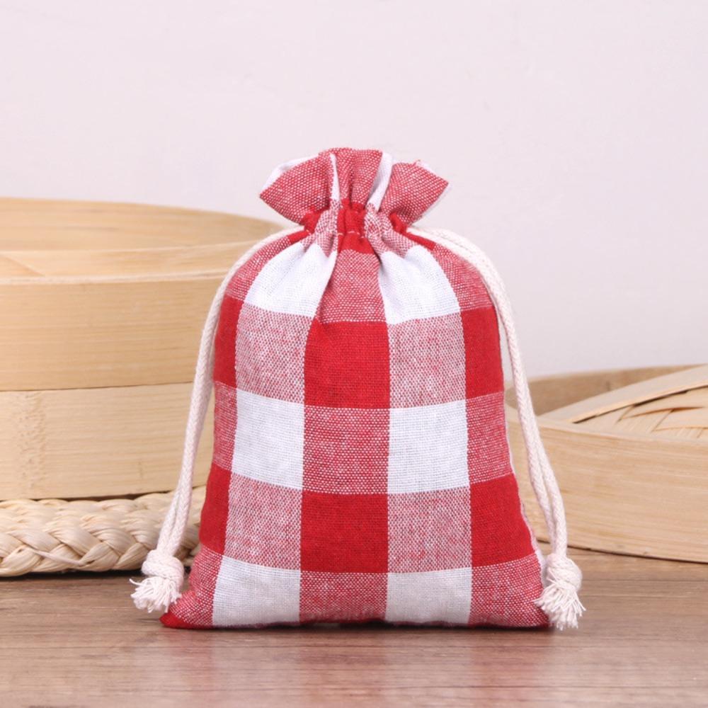 10pcs/lot Cotton Christmas Gift Drawstring Bags Burlap Gift Bag Cosmetic Wedding Candy Gift