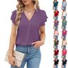 Women's Fashion Loose-Fit V-Neck Pullover T-Shirt Short Sleeve Top