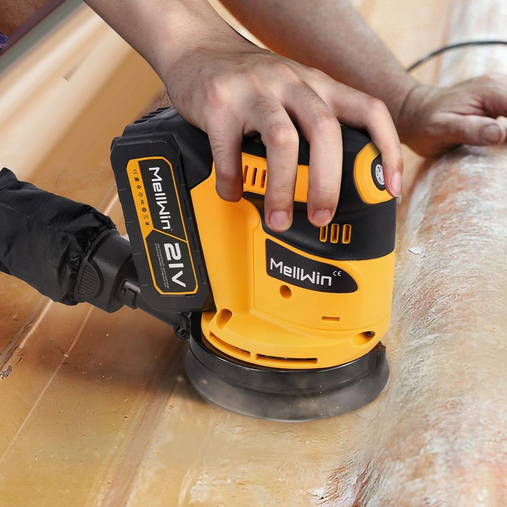MELLWIN Cordless Electric Sander 3Speed Adjustable Orbital Sanding Polishing Machine Woodworking Tool For Makita 18VBattery Pin
