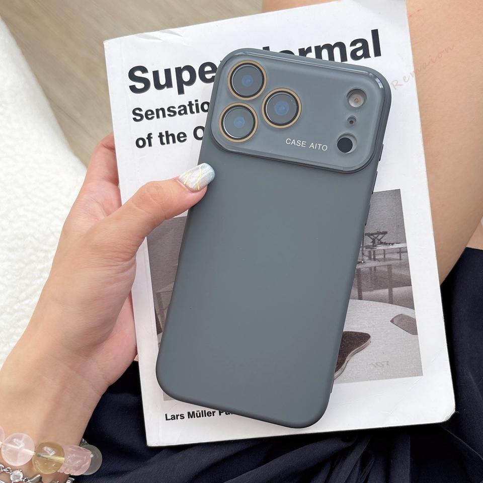 

Official Liquid Silicone Phone Case For iPhone 17 Air 16 15 14 Plus 12 13 16 Pro Max Magsafe Big Window Soft Protector Cover For iPhone 12Pro