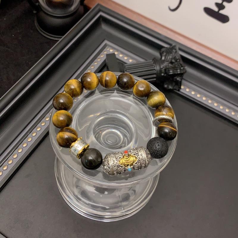 Браслет JYL TS в стиле натурального камня приносит чистоту и удачу Tiger eye 12mm beads каталина синий