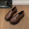 White French Hepburn style heightened platform small leather shoes women's 2025 new summer skirt soft-soled loafers