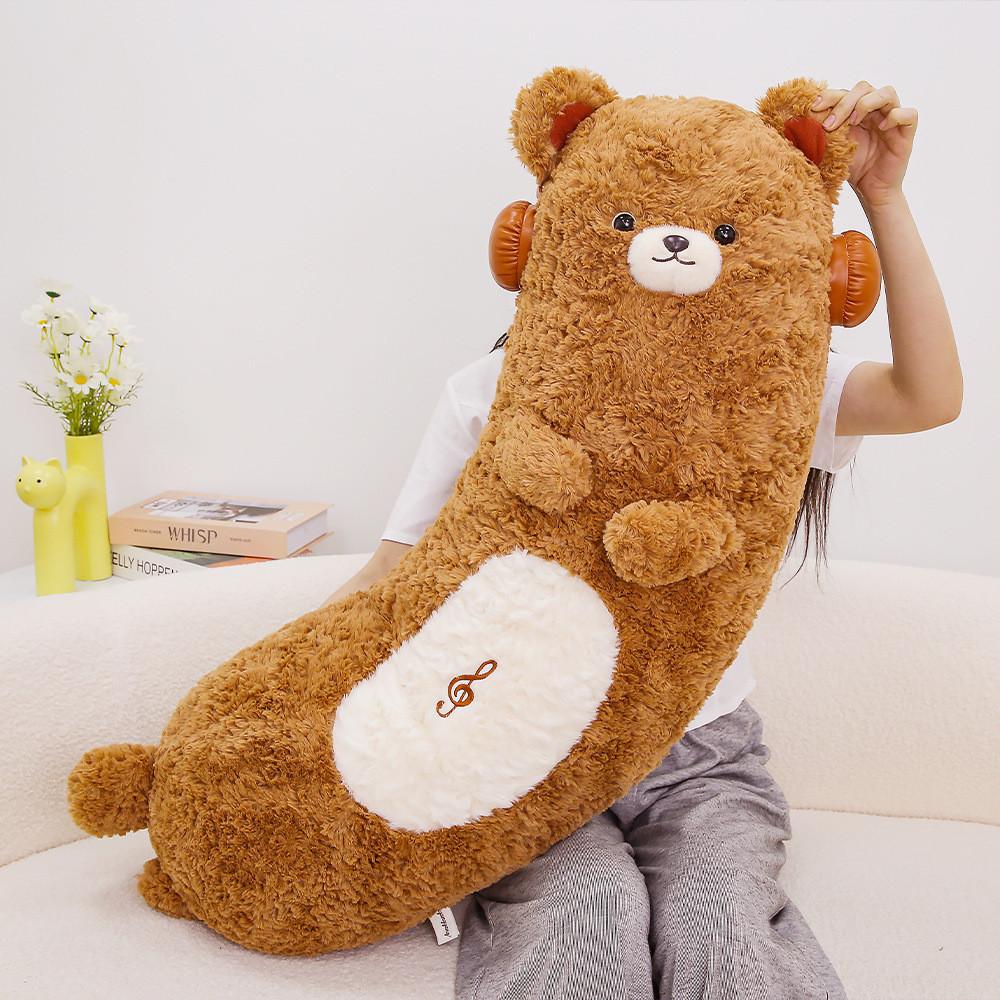 Cute Cartoon Bear Plush Pillow With Polyester Filling For Children Bedside Comfort