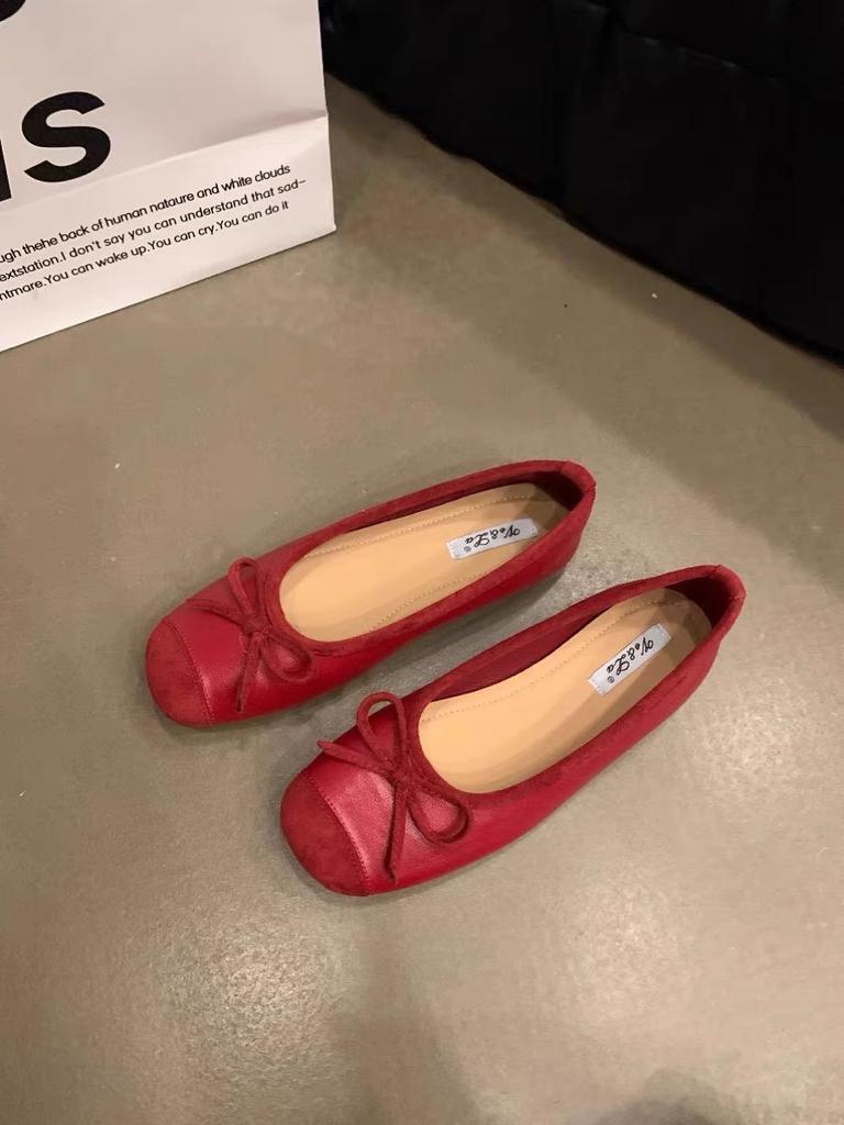 Evening wind gentle butterfly ladyshoes ballet flats French retro soft sole silver single shoes spring and summer small fragrant wind women's shoes