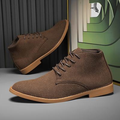 Brown Men's Boots Fashionable Casual Boots High-quality Men's Shoes Wear-resistant Mid Top Motorcycle Boots Chelsea Shoes