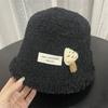 Cute Three-dimensional Mushroom Bucket Hat Autumn and Winter New Lamb Wool Warm and Cold-proof Split Bucket Hat Female