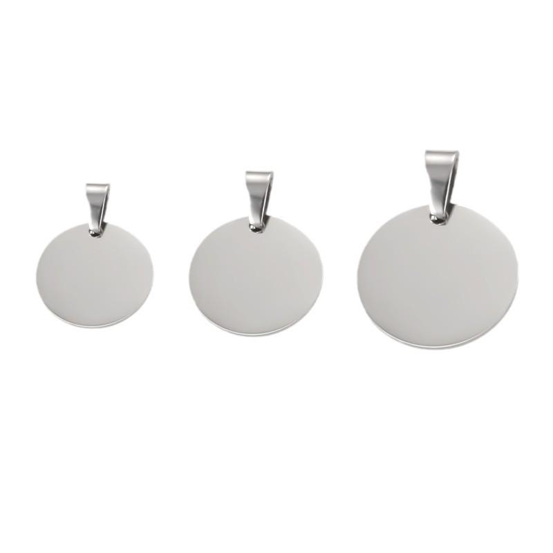 Popular European and American Cross-border Stainless Steel Pet Dog Tag: Thick Titanium Steel, Blank, Engravable Military Style Pendant