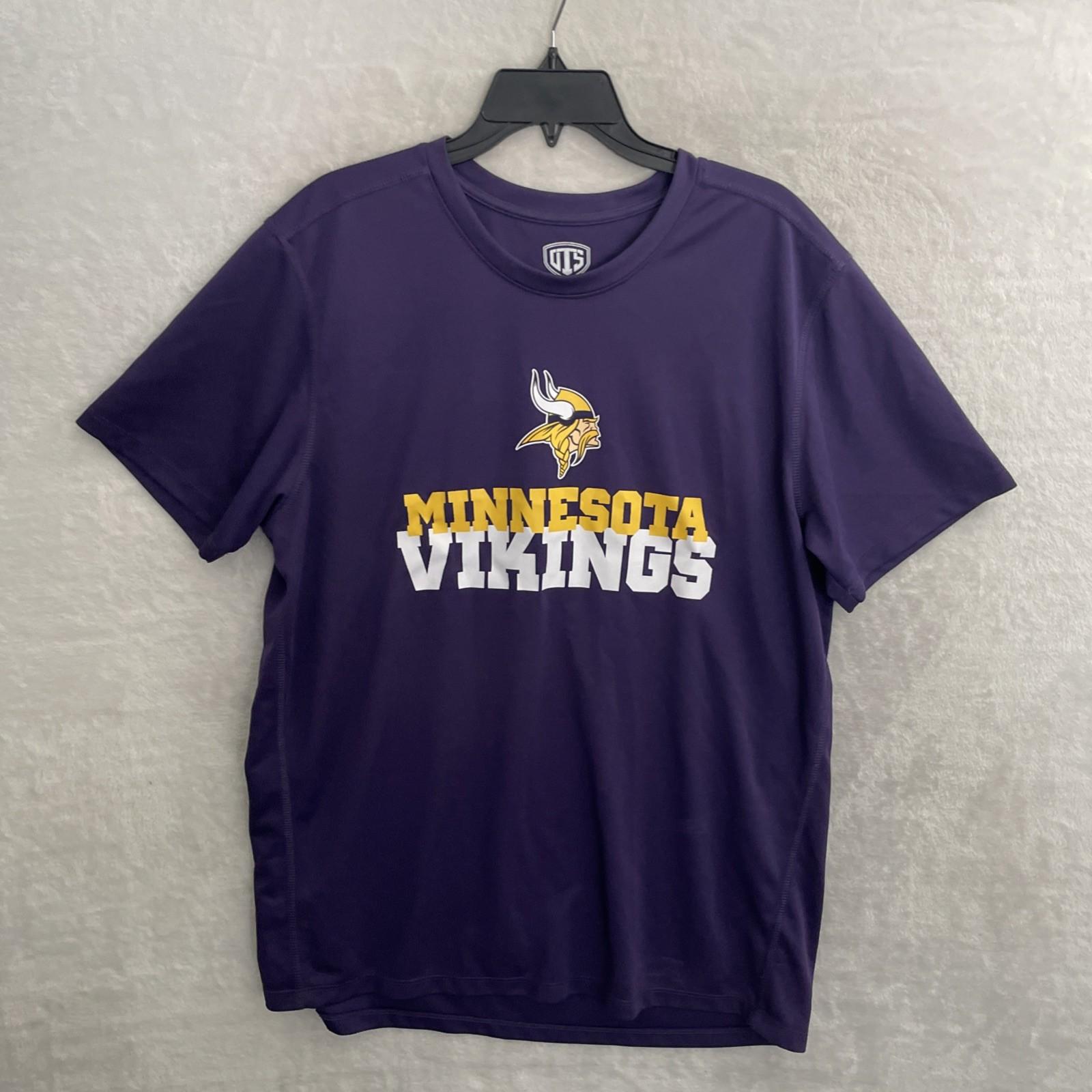 OTS Mens T Shirt NFL Minnesota Vikings Purple XL Polyester Short Sleeve Crew S разноцветный