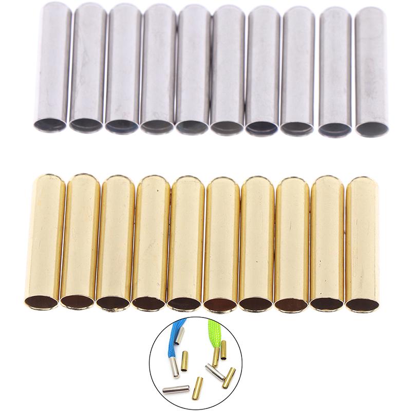 10Pcs/Set Of 4.5*18Mm Seamless Metal Shoelaces Tips Head Replacement